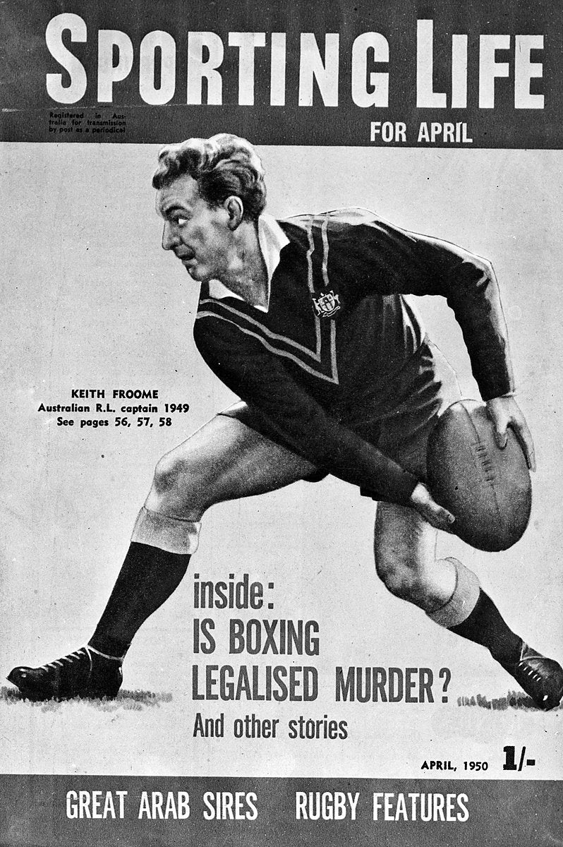 Keith Froome on the cover of Sporting Life — photograph, 1950