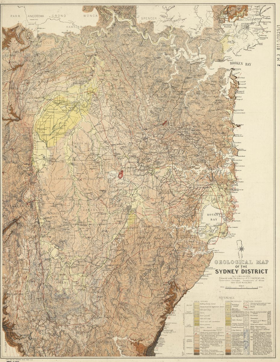 Geological Map of the Sydney District, 1925 — map, from null, circa 1925