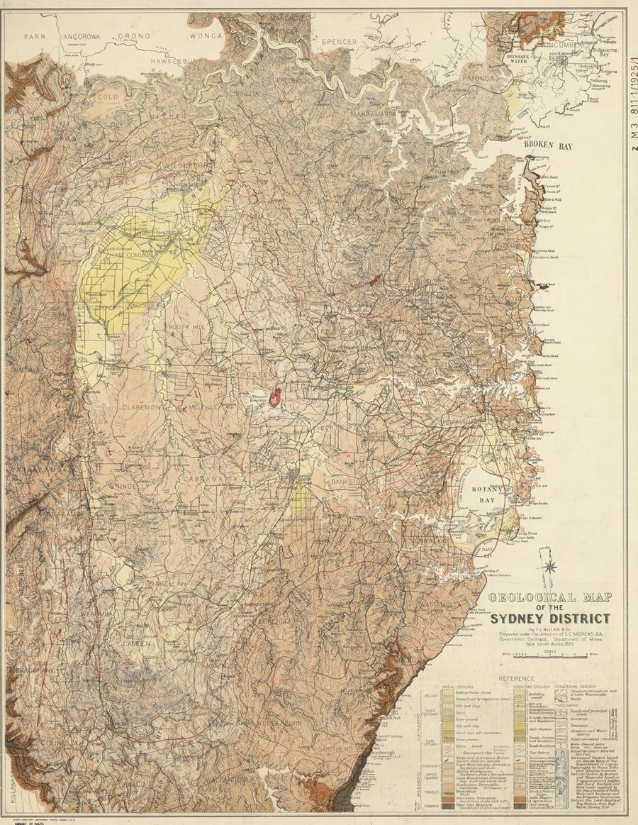 Geological Map of the Sydney District, 1925 — map, from null, circa 1925