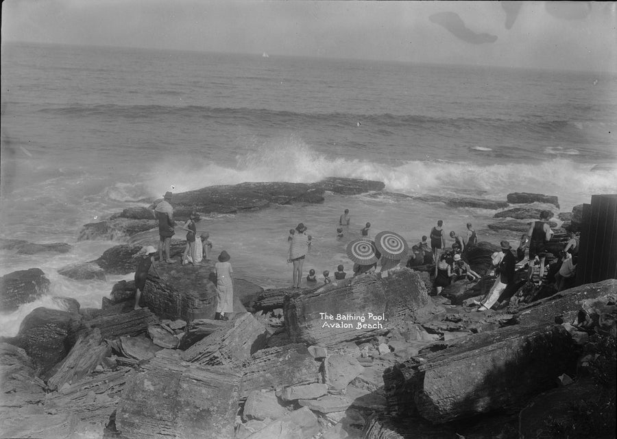 Bathers at the bathing pool, Avalon Beach — photograph, from Avalon Beach, circa 1925