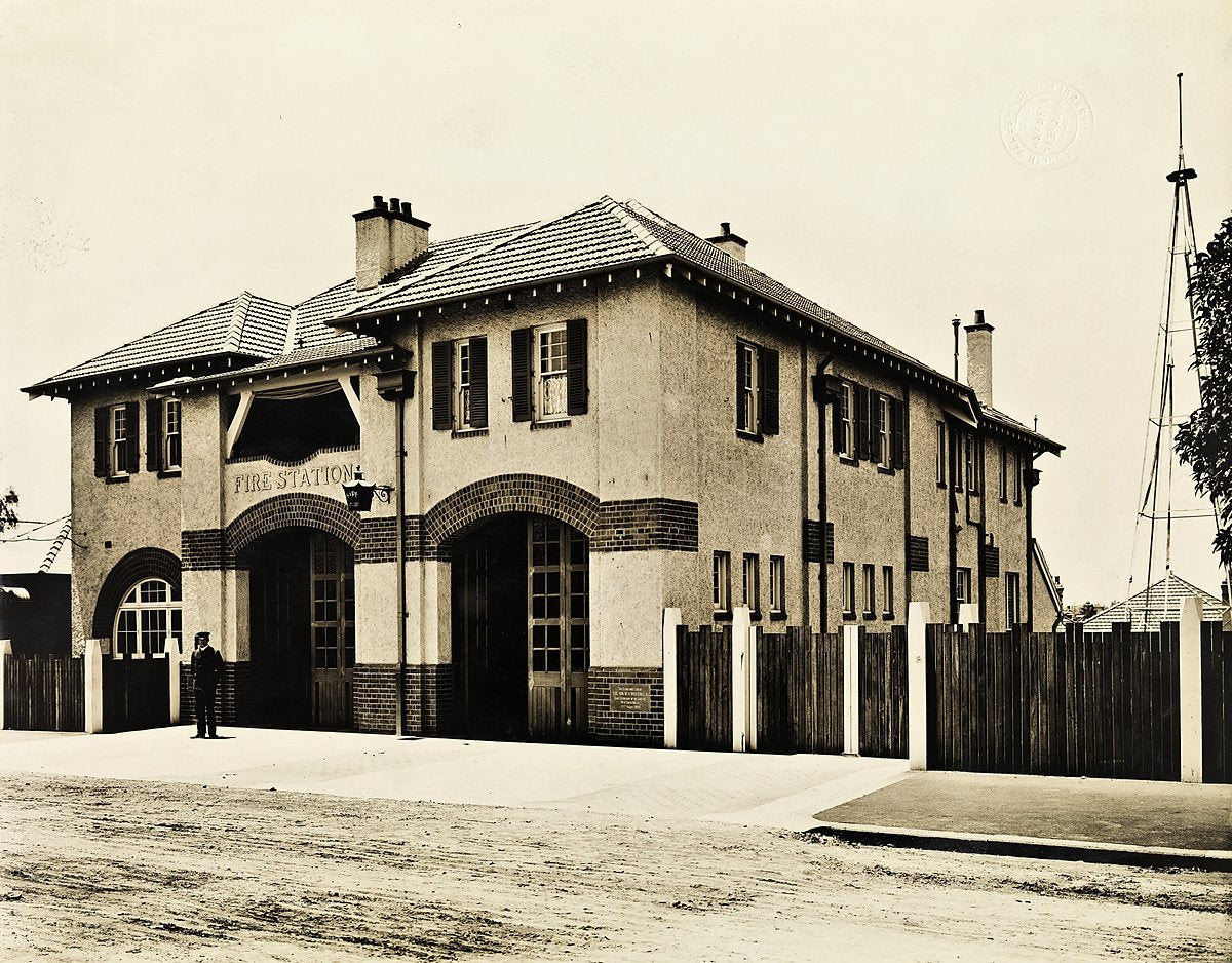 Drummoyne Fire Station, Lyons Road, 1910 — photograph, from Drummoyne Fire Station, circa 1910