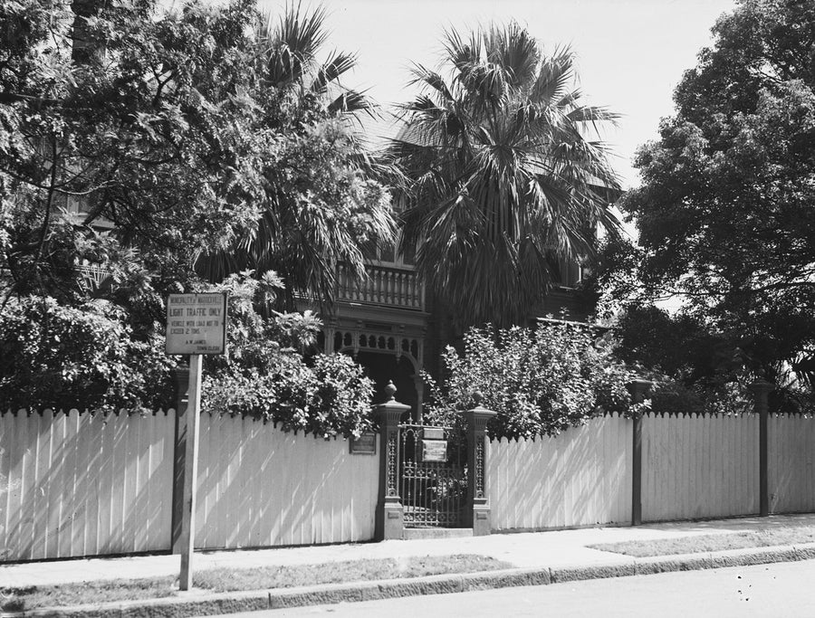 Tresillian Nursing Home behind picket fence, Marrickville — photograph, from Marrickville, circa 1939