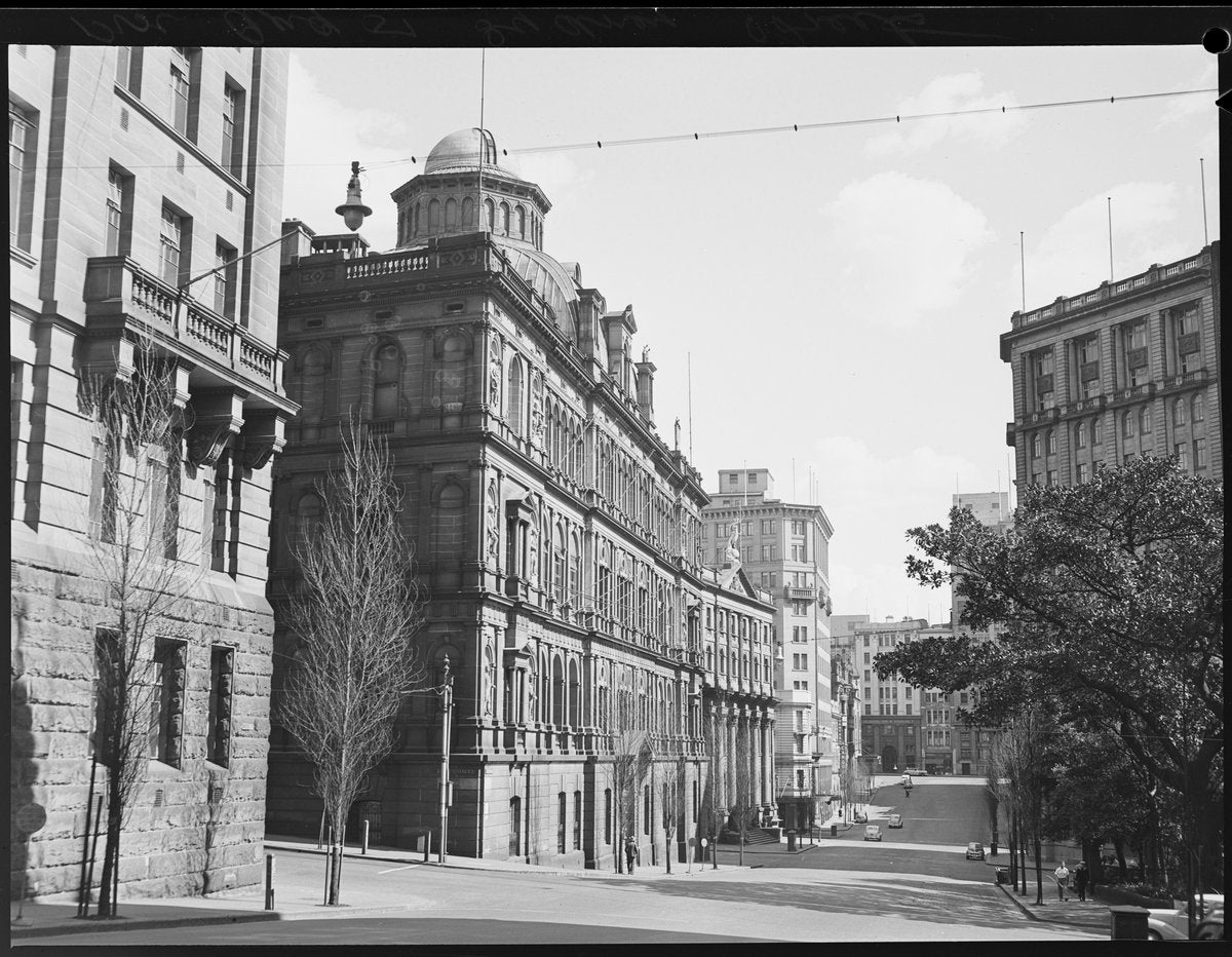 Department of Lands Building, Bridge Street, Sydney, 1951 — photograph, from Department of Lands Building, Bridge Street, Sydney, circa 1951