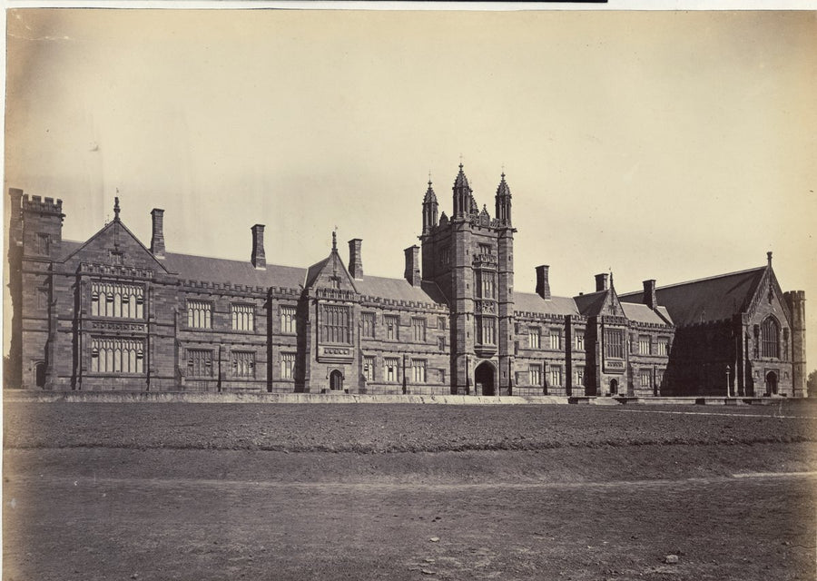 University of Sydney Main Building and Great Hall, c.1874 — photograph, from University of Sydney Main Building (Quadrangle), Camperdown, circa 1874
