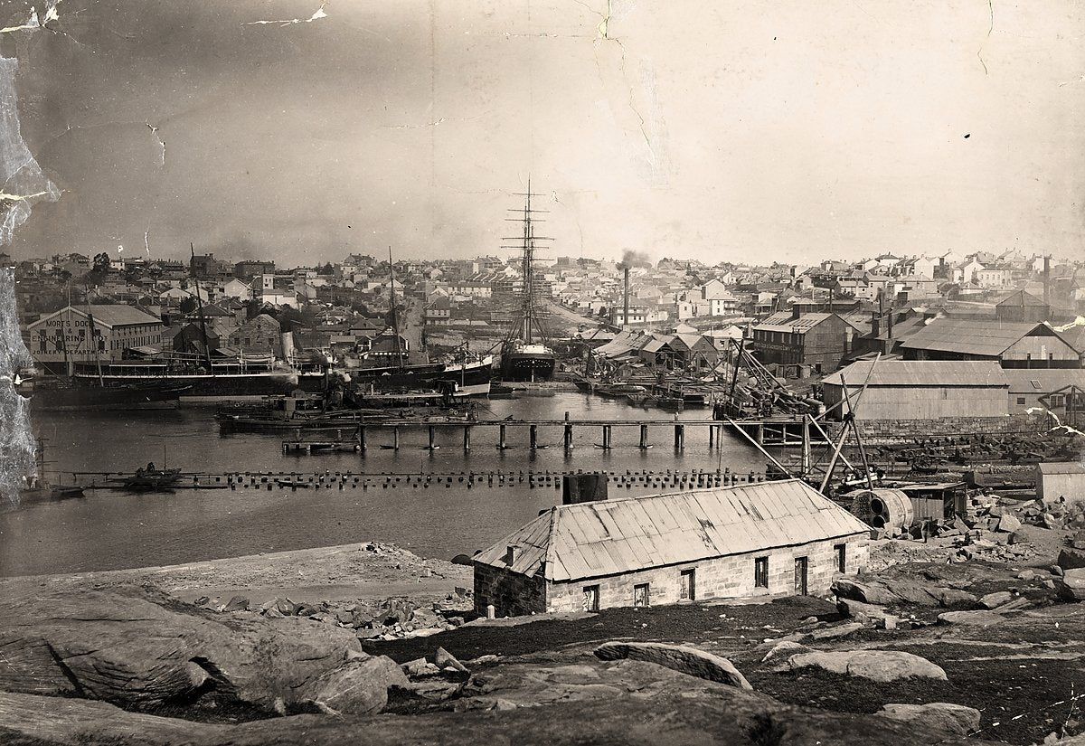 Mort's Dock and Engineering Company, Balmain, 1887 — photograph, from Mort's Dock, circa 1887