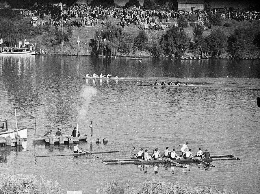 GPS Head of the River regatta on the Nepean River, Penrith — photograph, from Penrith, 1940