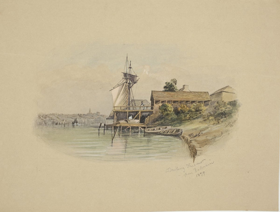 Darling Harbour from Balmain, 1879 — illustration, from Darling Harbour, circa 1879