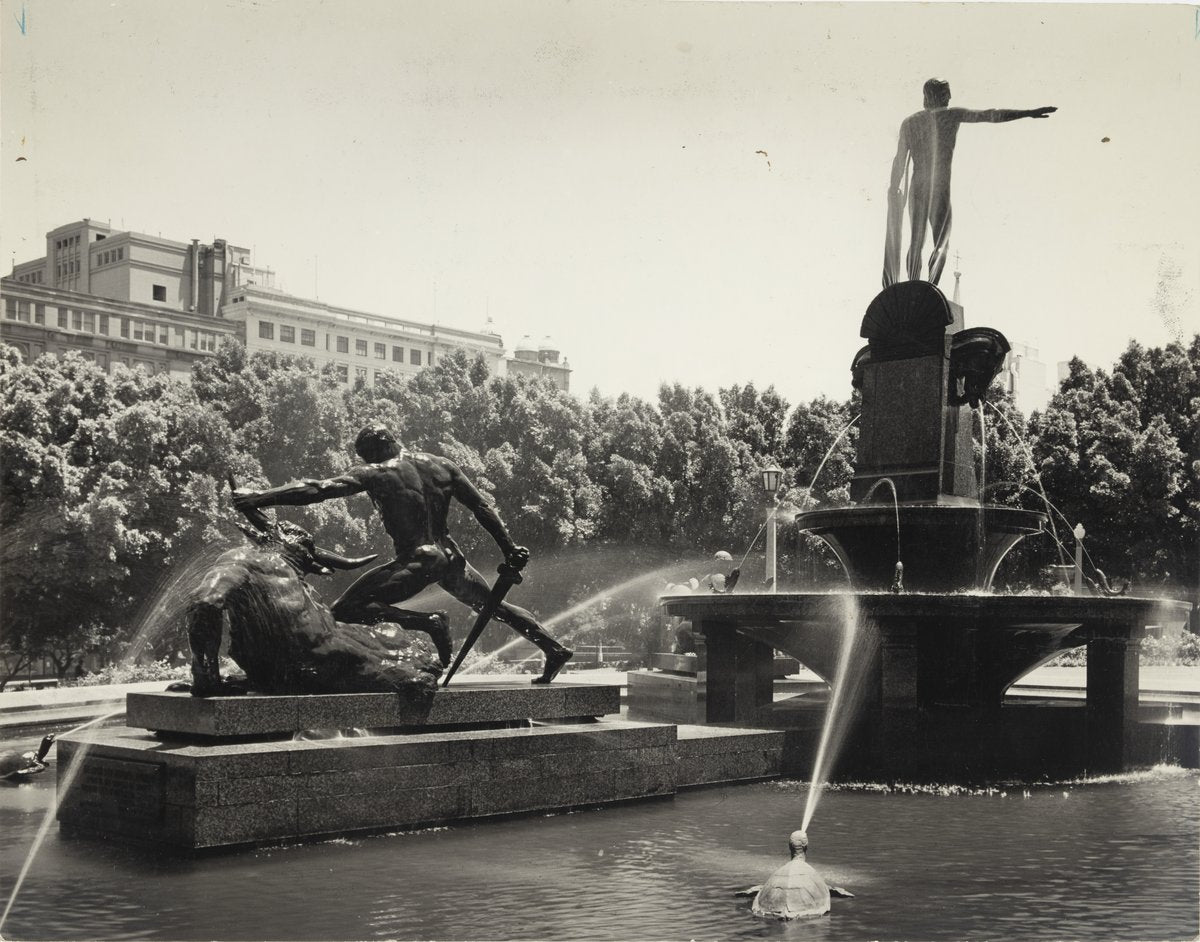Archibald Memorial Fountain, Hyde Park, Sydney, 1967 — photograph, from Archibald Fountain, circa 1967