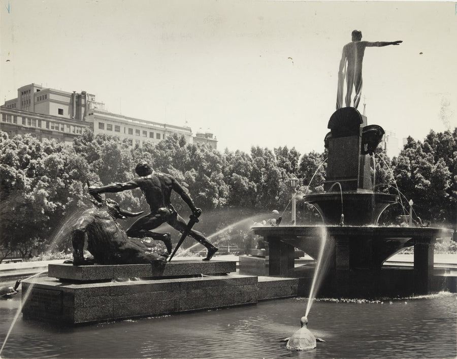 Archibald Memorial Fountain, Hyde Park, Sydney, 1967 — photograph, from Archibald Fountain, circa 1967