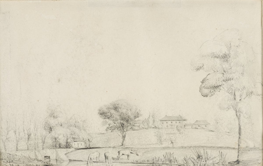 Government House, Parramatta, seen across the domain, 1844 — illustration, from Parramatta Park, circa 1844