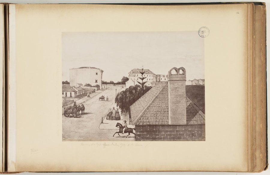 Bent Street, Sydney, drawn by John Rae in 1842 — illustration, from Bent Street, Sydney, circa 1870