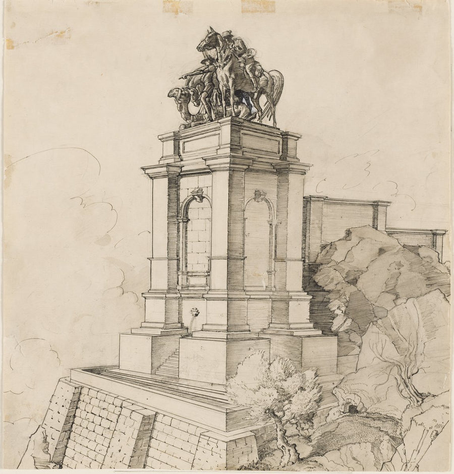 Design for an ANZAC memorial with equestrian group — illustration, circa 1925