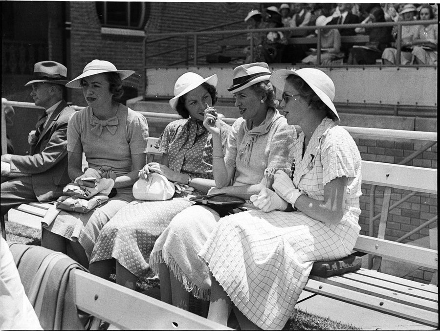 Women spectators at the Second Test, Sydney Cricket Ground, 1936 — photograph, from Sydney Cricket Ground, Moore Park, Sydney, circa 1936