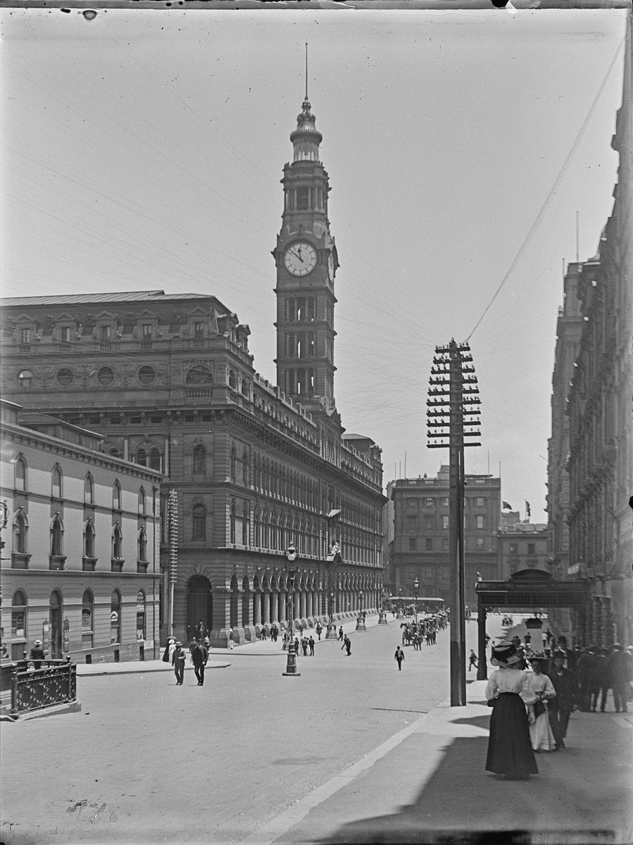 General Post Office clock tower, Martin Place, Sydney — photograph, from Sydney General Post Office, circa 1898