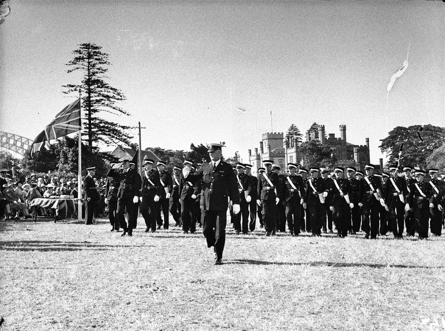 St John's Ambulance honours parade at Government House, Sydney, 1940 — photograph, from Government House, circa 1940