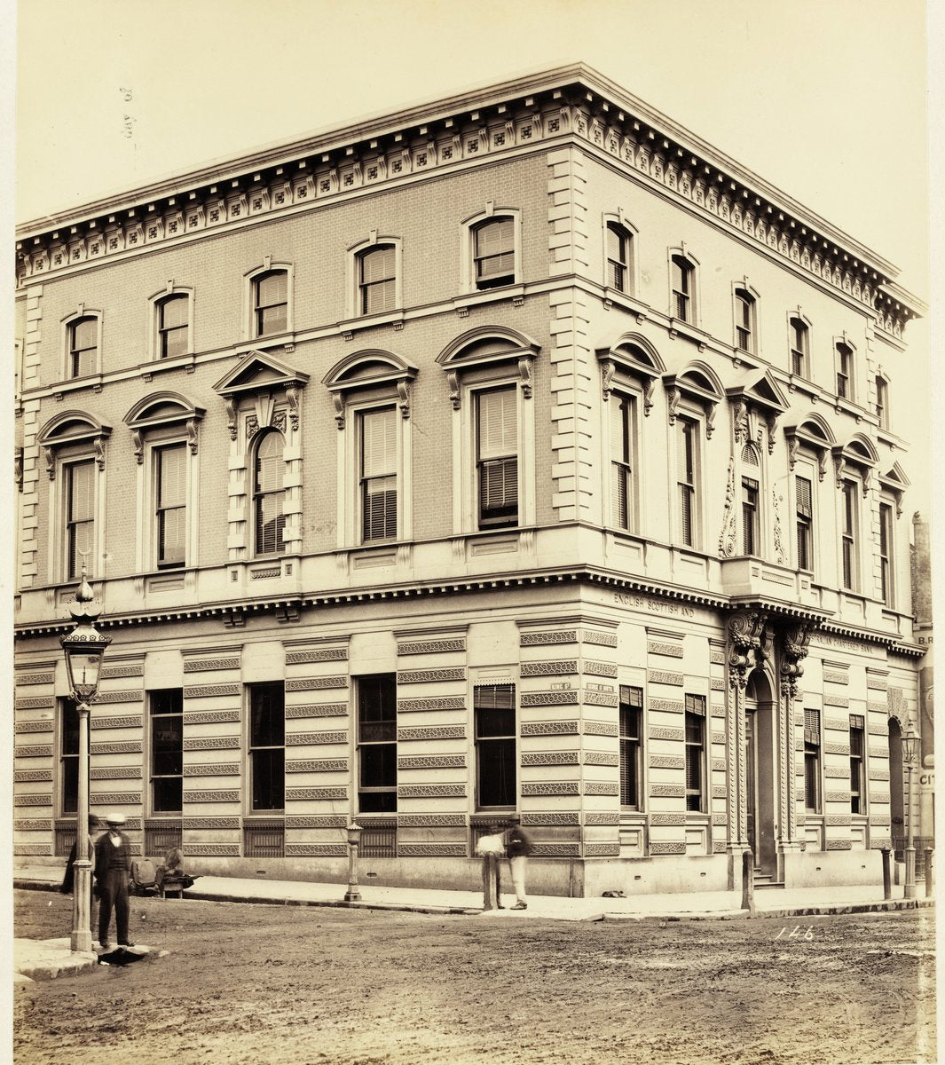 English, Scottish & Australian Bank, George and King Streets, Sydney — photograph, from King Street, circa 1873