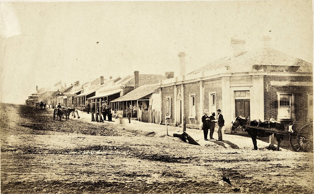 New South Wales town street — photograph, c. 1871