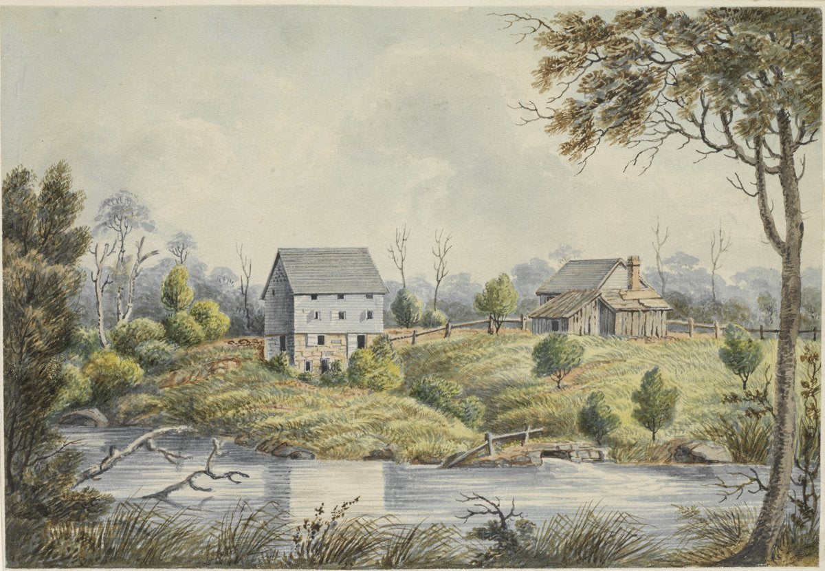 Marsden's Mill near Parramatta, 1820 — illustration, from Cumberland Hospital (West Campus), circa 1820