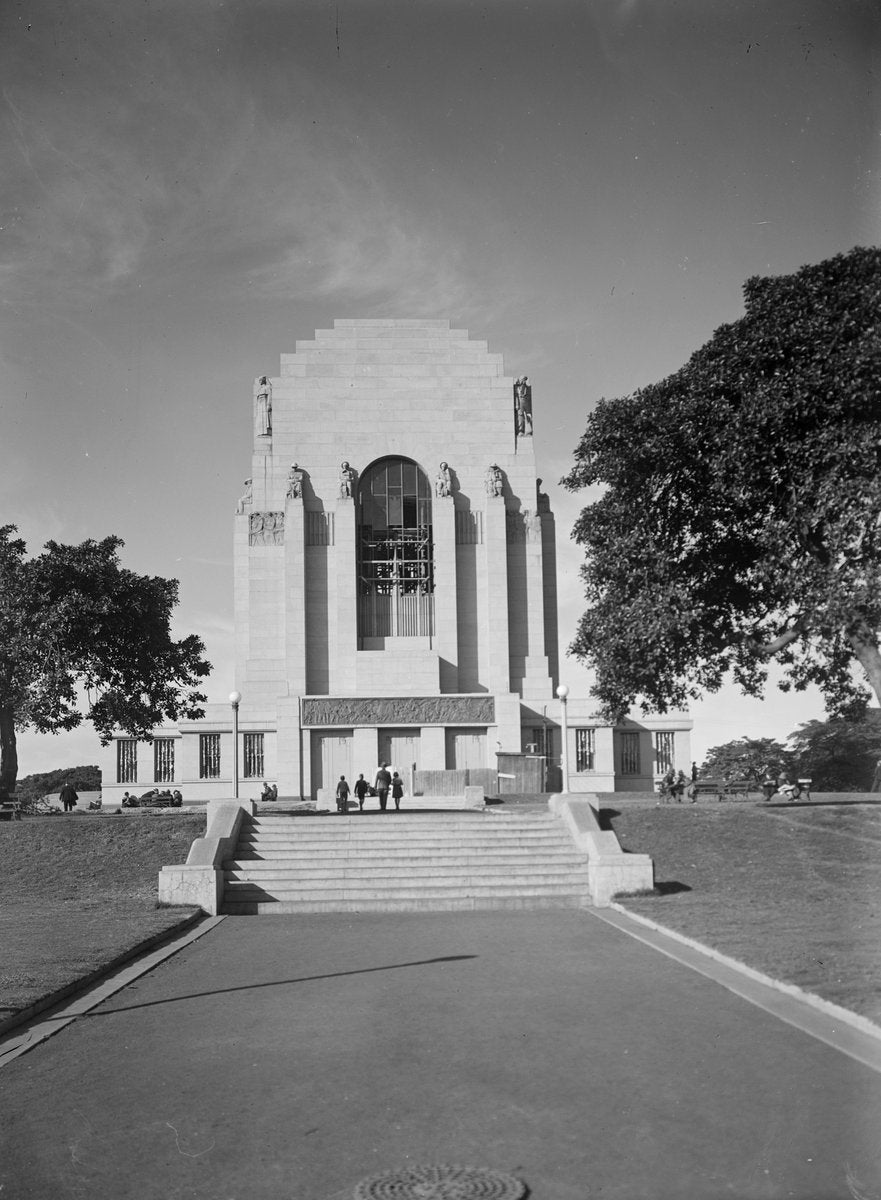 Steps up to the Anzac Memorial, Hyde Park — photograph, from Anzac Memorial, circa 1934