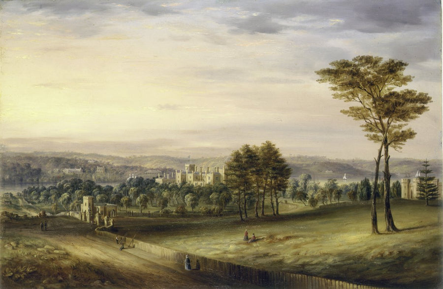 Government House, Sydney, painted by G. E. Peacock, ca. 1850 — illustration, from Government House, circa 1850